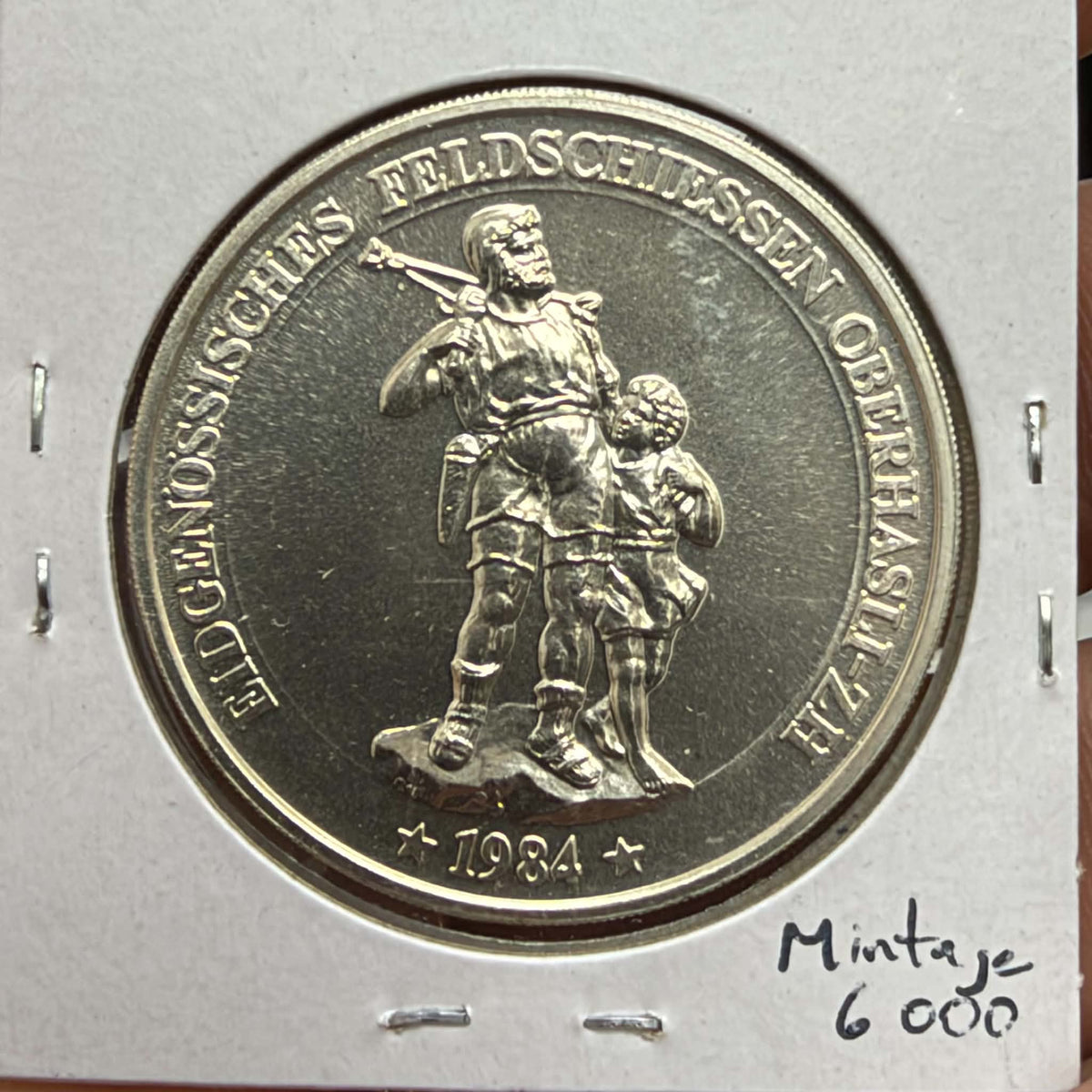 1984 Switzerland Oberhasli 50 Francs – Silver Shooting Issue