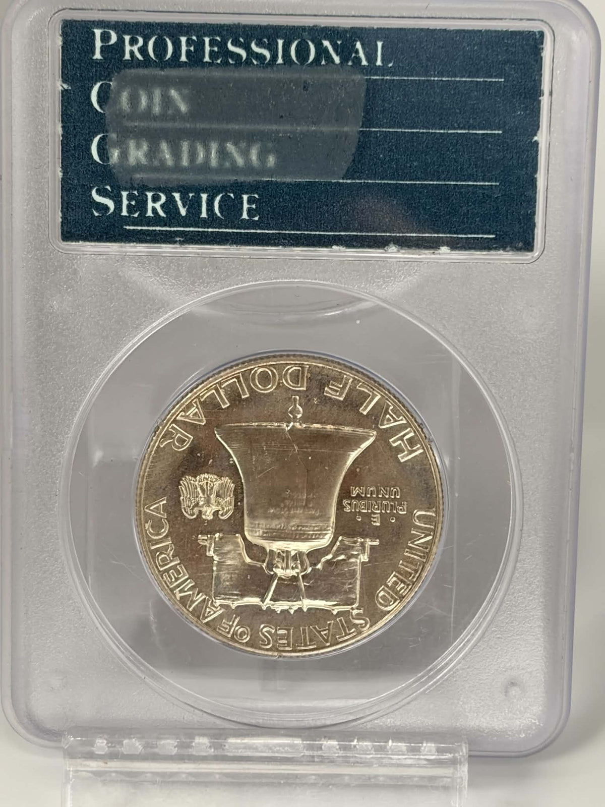 1959 Franklin half dollar Liberty Bell reverse in PCGS holder