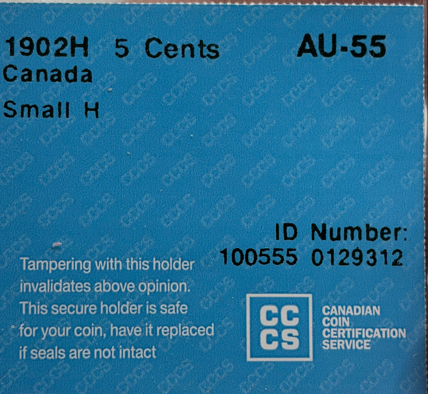 1902H Canada 5 Cents Small H | CCCS AU-55 | King Edward VII Silver Five Cent