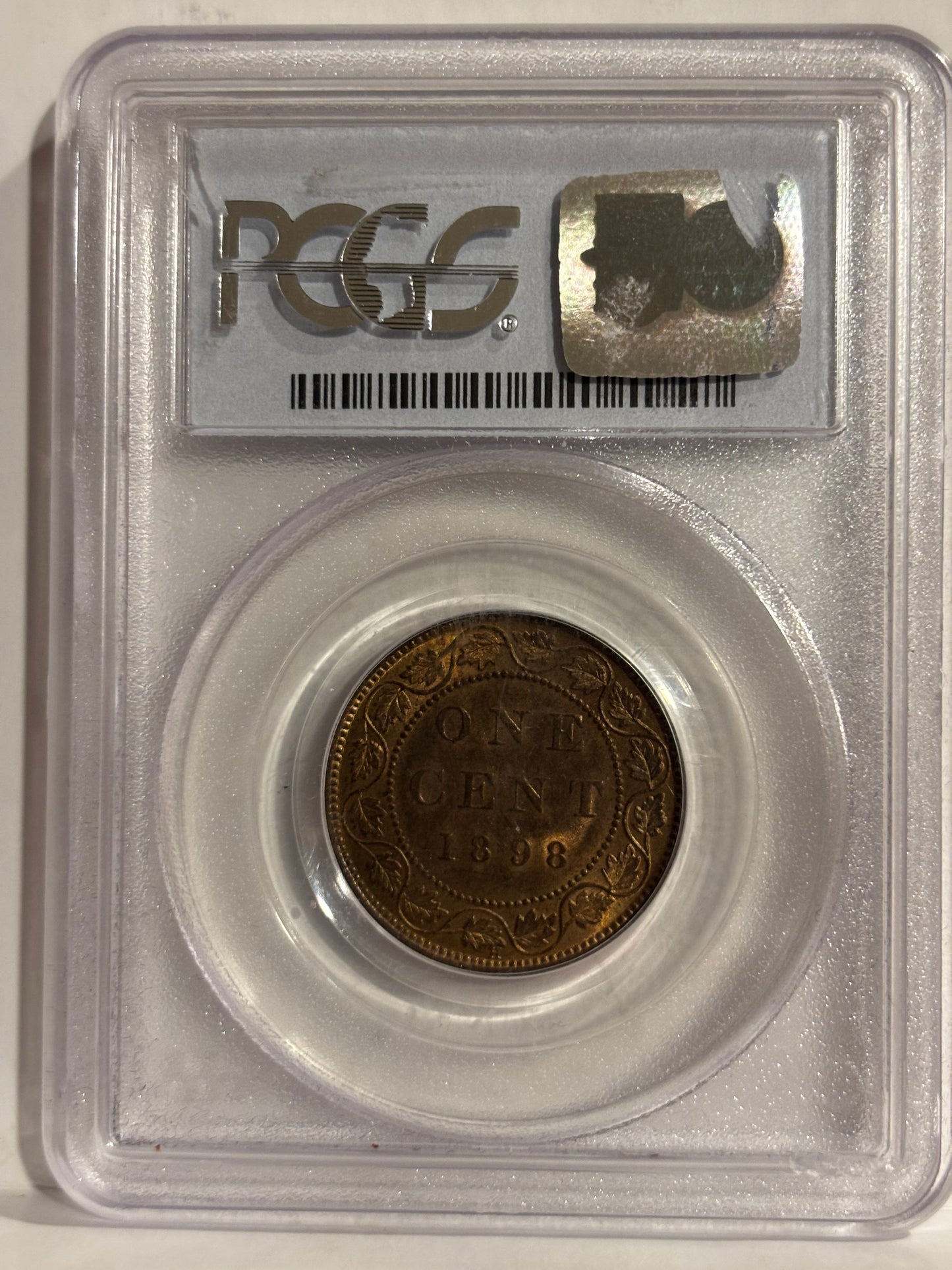 1898H Canada 1 Cent. PCGS graded MS65RB