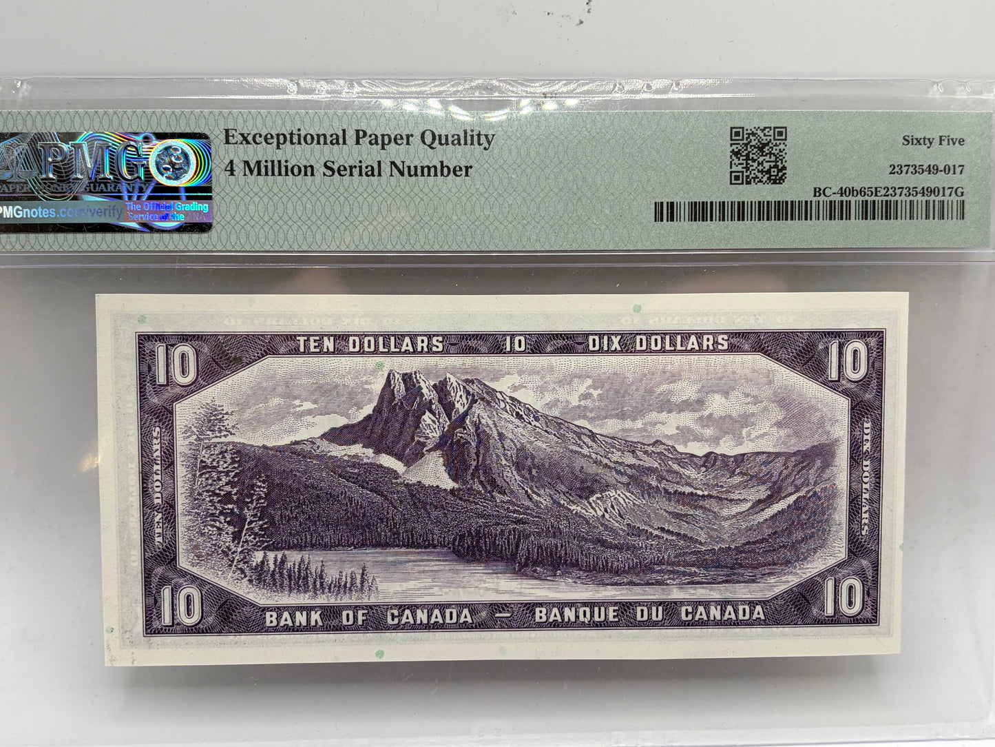 1954 Bank of Canada $10 Modified Portrait – BC-40b | PMG 65 EPQ Gem Uncirculated | 4 Million Serial Number H/T 4000000