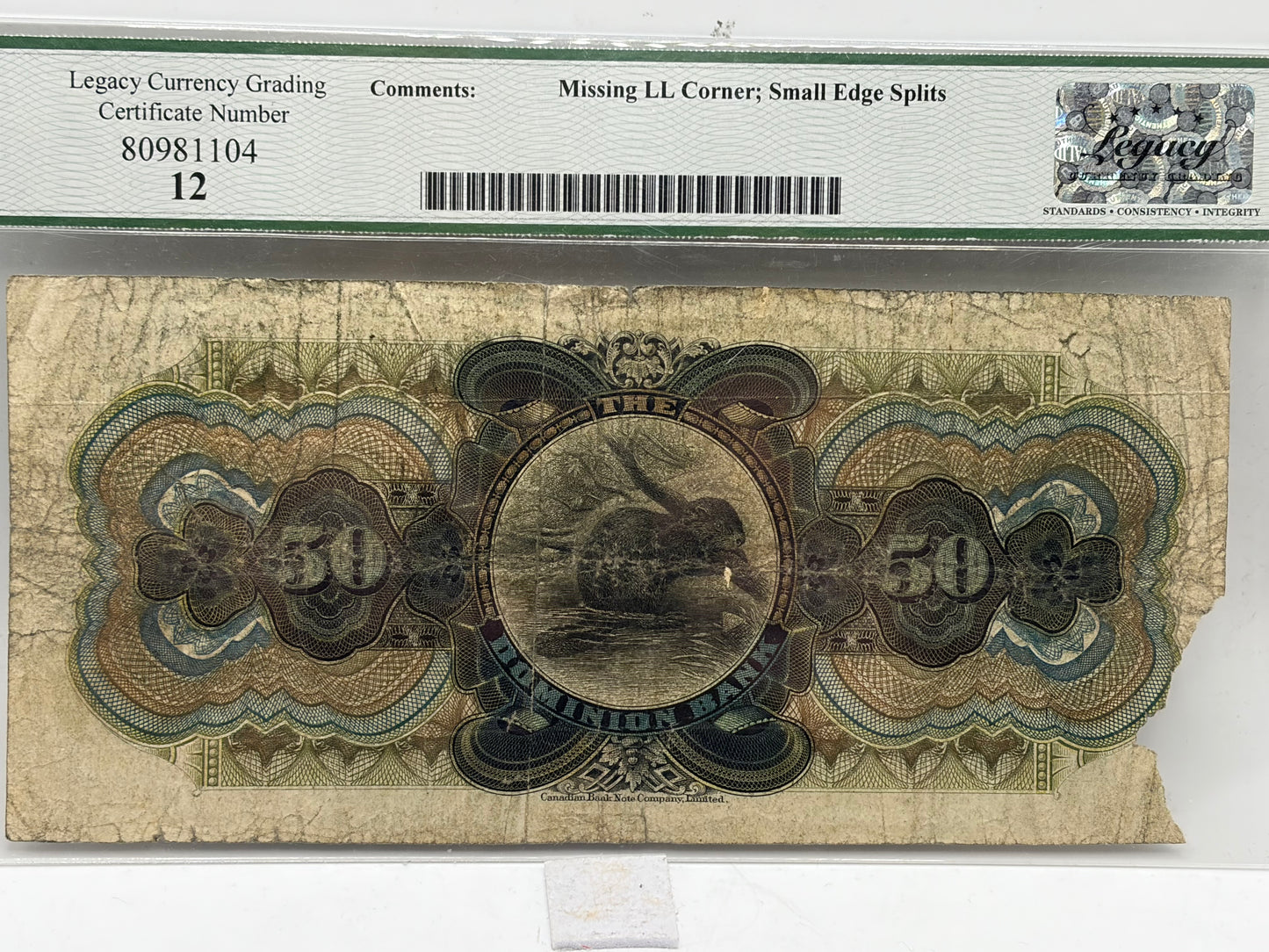 1925 Dominion Bank $50 – Austin Signature at Right – Charlton 220-22-08 | Legacy Fine 12