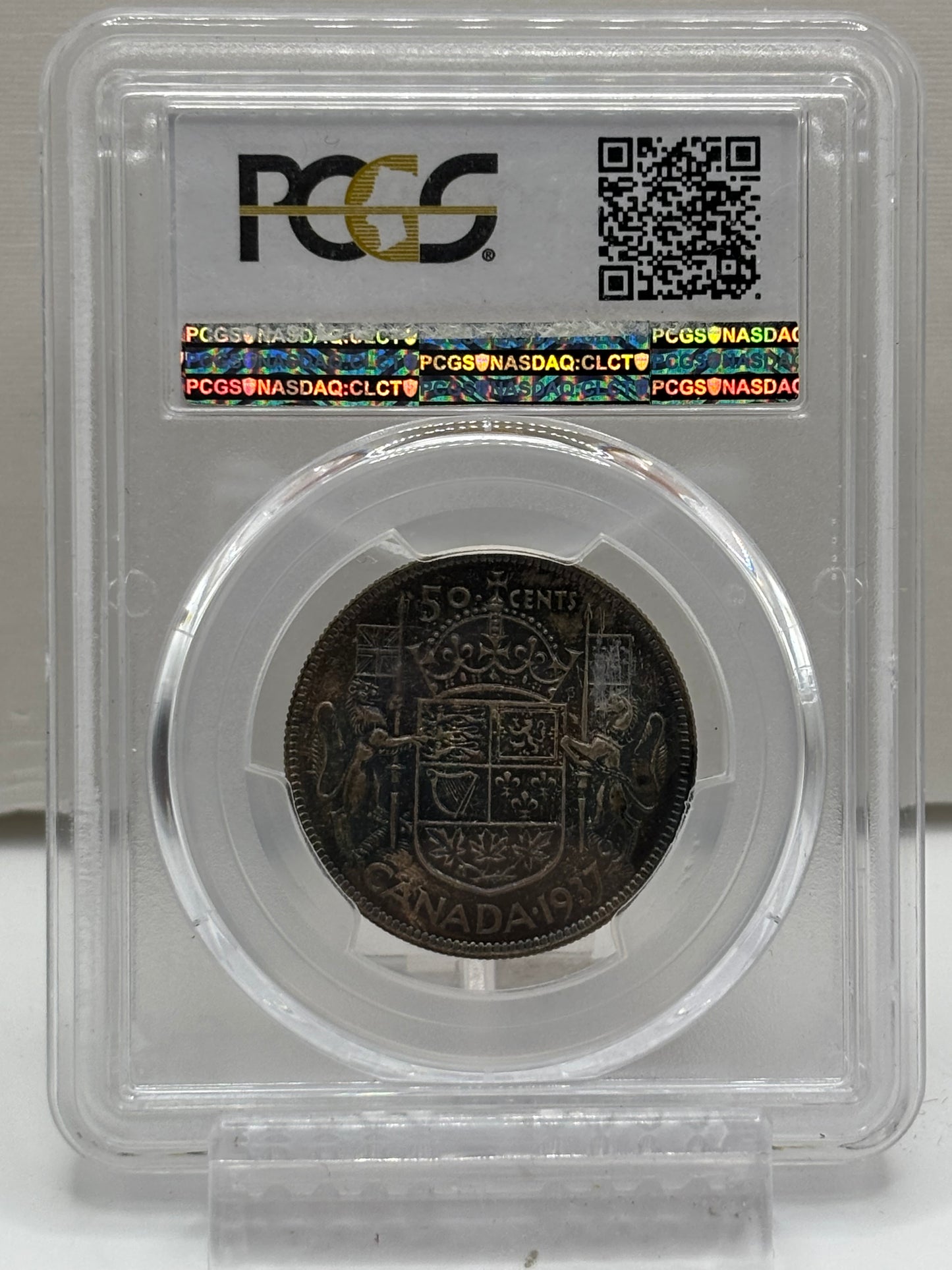 1937 Canada 50 Cents PCGS Graded MS65 Toned
