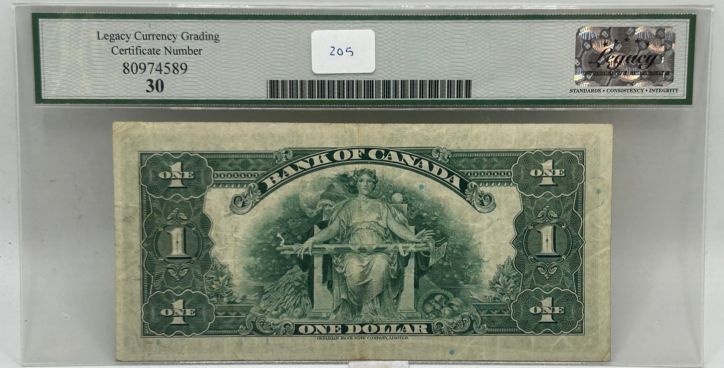 1935 Bank of Canada $1 English BC-1 Osborne-Towers Legacy Very Fine 25 - Obverse