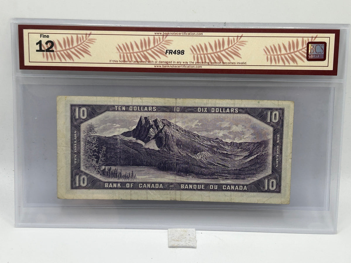 1954 Bank of Canada $10 BC-32a Coyne-Towers Devil's Face BCS Fine 12 - Obverse