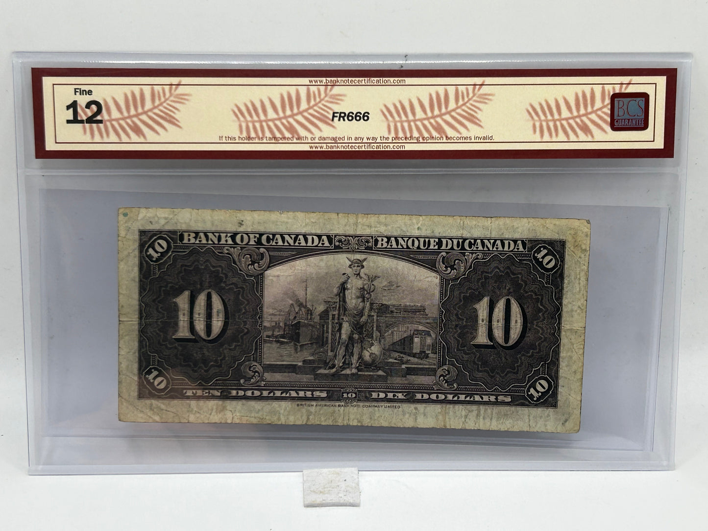 1937 Bank of Canada $10 BC-24b Gordon-Towers BCS Fine 12 - Obverse