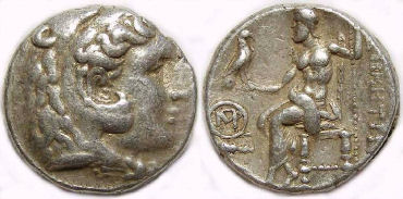 Macedonian Kingdom, Demetrios Poliorketes, 306 to 283 BC. Silver tetradrachm of the Alexander style (RARE TYPE).