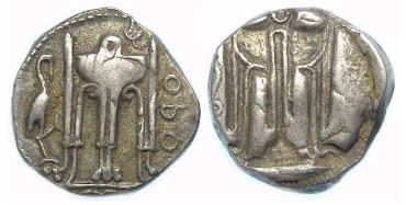 Kroton in Bruttium. Silver stater, ca. 480 to 420 BC.