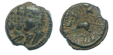 Celtic, Gaul. Remi Tribe. mid 1st centry BC. AE 15. Very nice example.