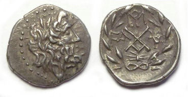 Elis as part of the Achaean League. Silver hemidrachm. early to mid 2st century BC.