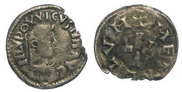 Carolingian, Louis the Pious. AD 814 to 840. PORTRAIT silver Denier.