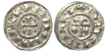 France Feudal. Normady. Richard I, AD 943 to 996. Silver denier.