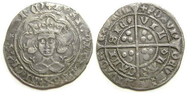 English, Henry VI, AD 1422 to 1461. Silver groat.