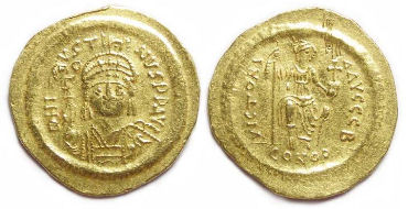Byzantine. Justin II. AD 565 to 578. Gold solidus.