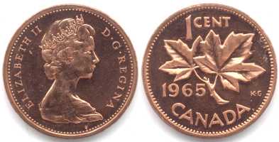 canada 1965 1 cent
