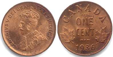 canada 1936 1 cent