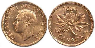 canada 1949 1 cent