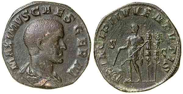 maximus sestertius with brown patina