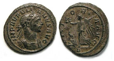 Aurelian, AD 270-275. Bronze denarius.