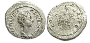 Orbiana, AD 225 to 227. AR denarius.
