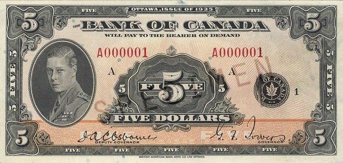 $5 NOTES 1935