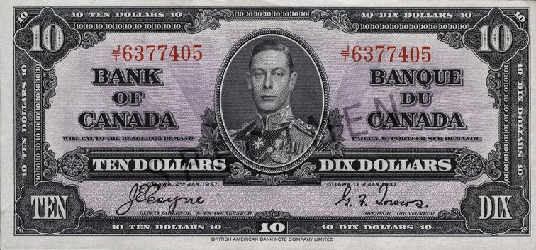$10 Notes 1937