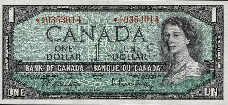 $1 Notes 1954