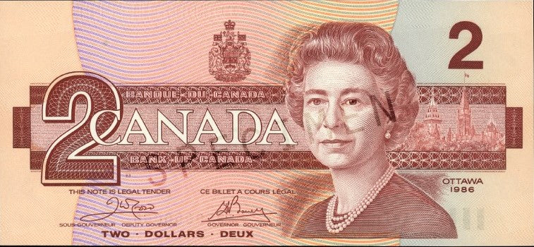 $2 Notes 1986