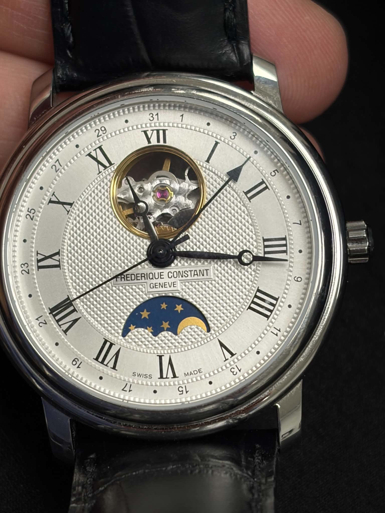 Frédérique Constant Classics Moonphase Heart Beat - full watch on strap