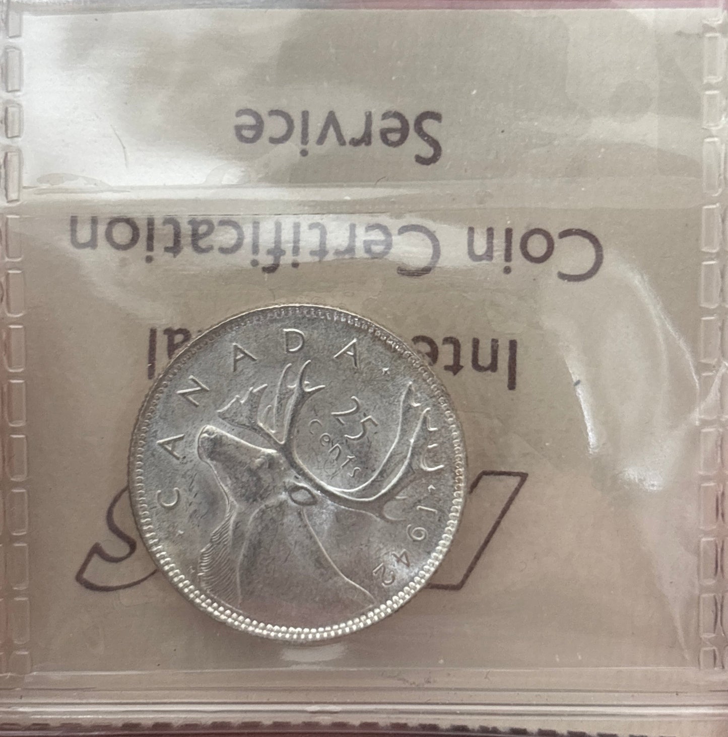 1942 Canada 25 Cent. ICCS graded MS-64