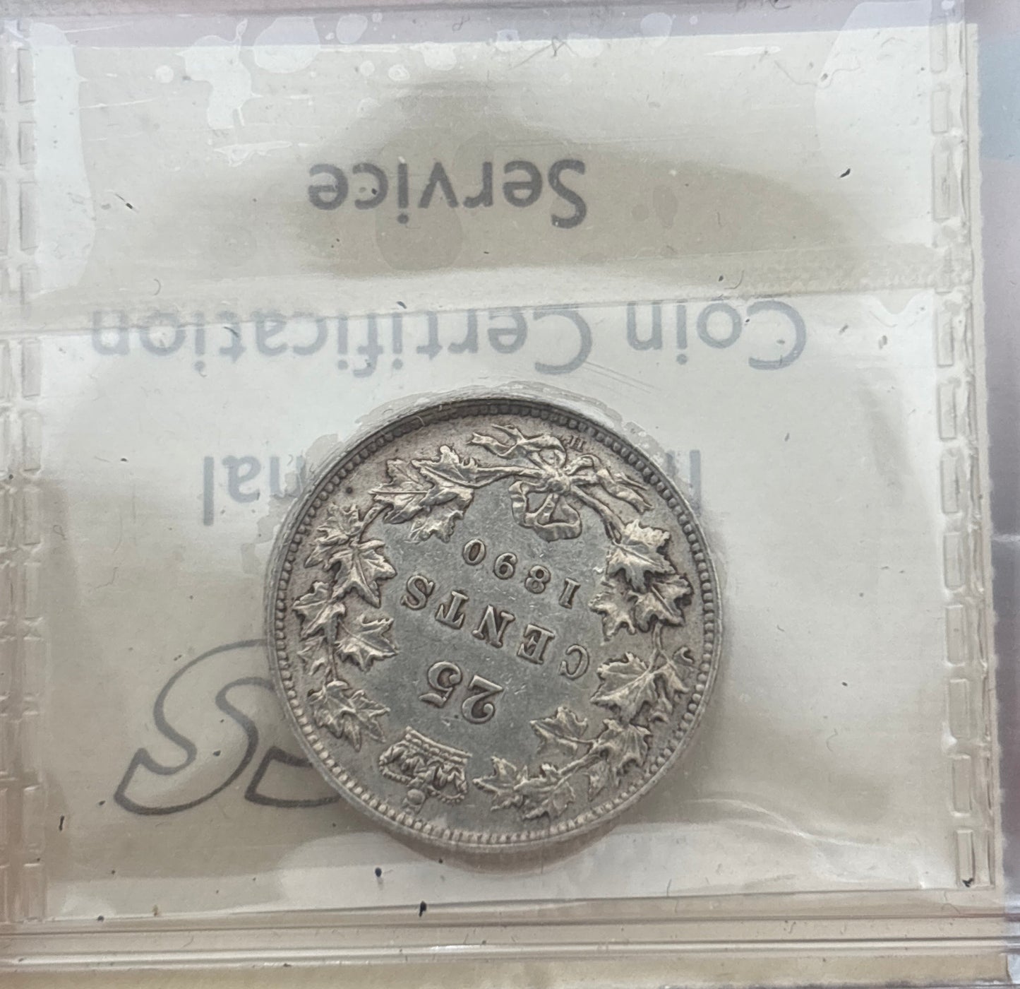 1890H Canada 25 Cent. ICCS graded EF-40