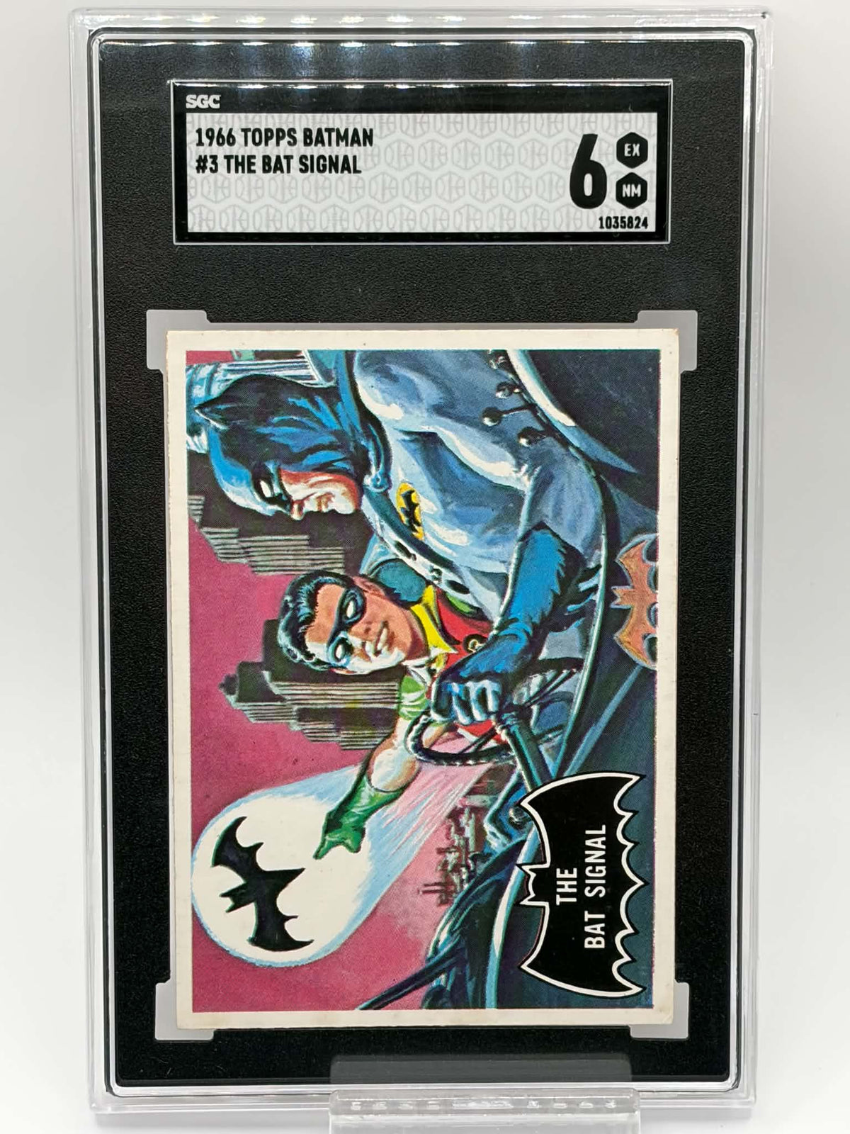 1966 Topps Batman #3 The Bat Signal Canadian printing front, SGC 6 EX/NM certification 1035824