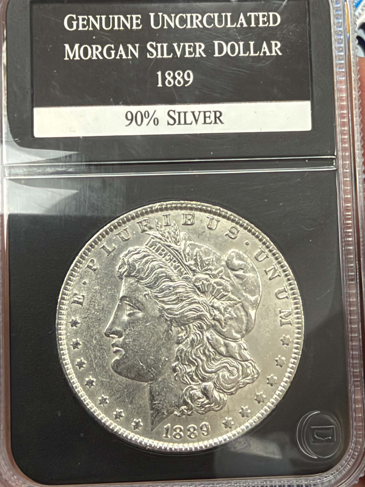 1889 USA Morgan Silver Dollar – PCS Holder, Labelled Uncirculated