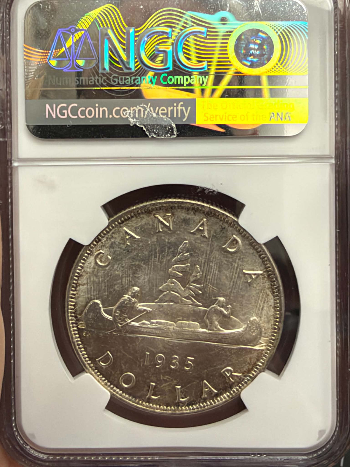 1935 Canadian Silver Dollar – NGC MS64 – Double XXV