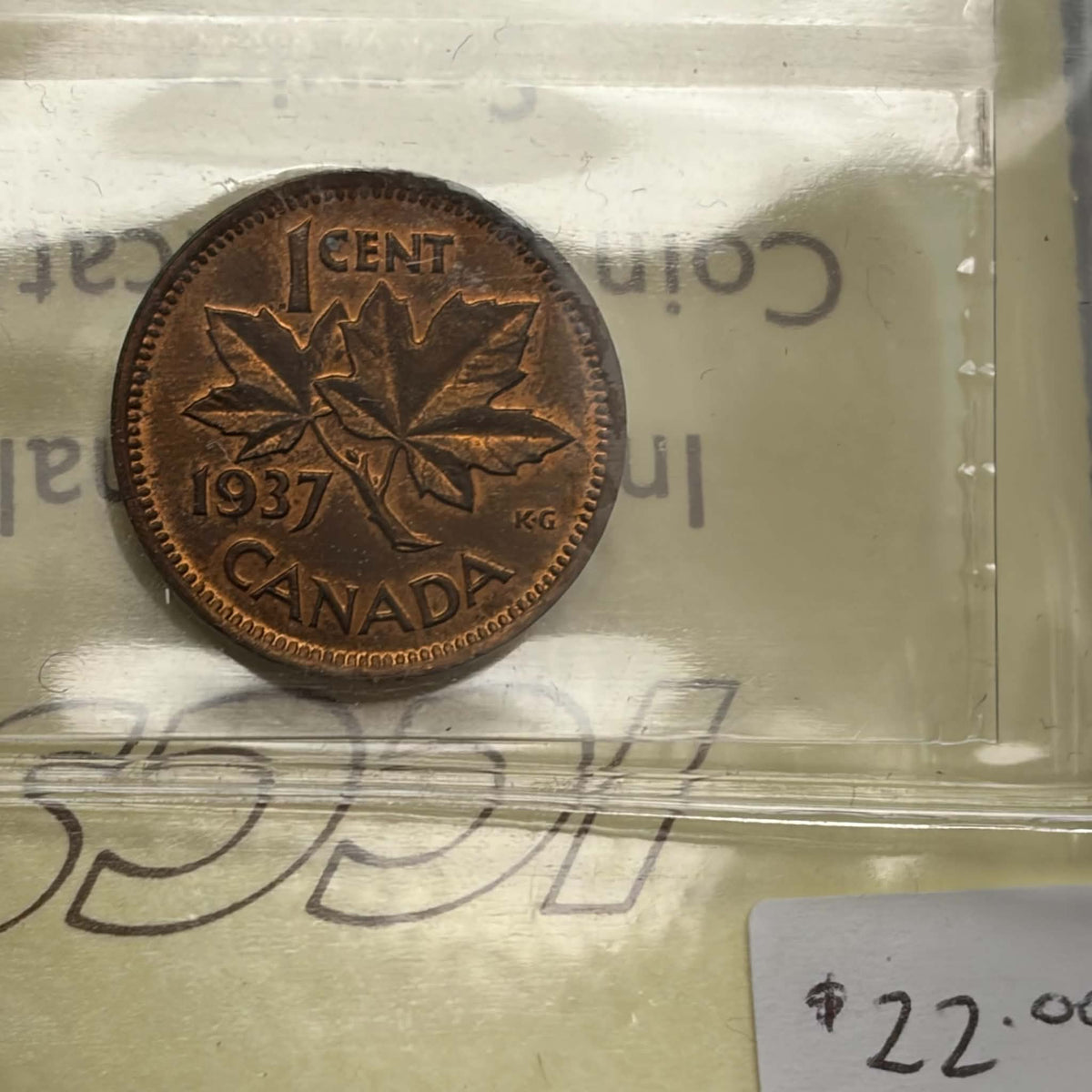 1937 Canada 1 Cent – ICCS MS63 Red, XFL 703