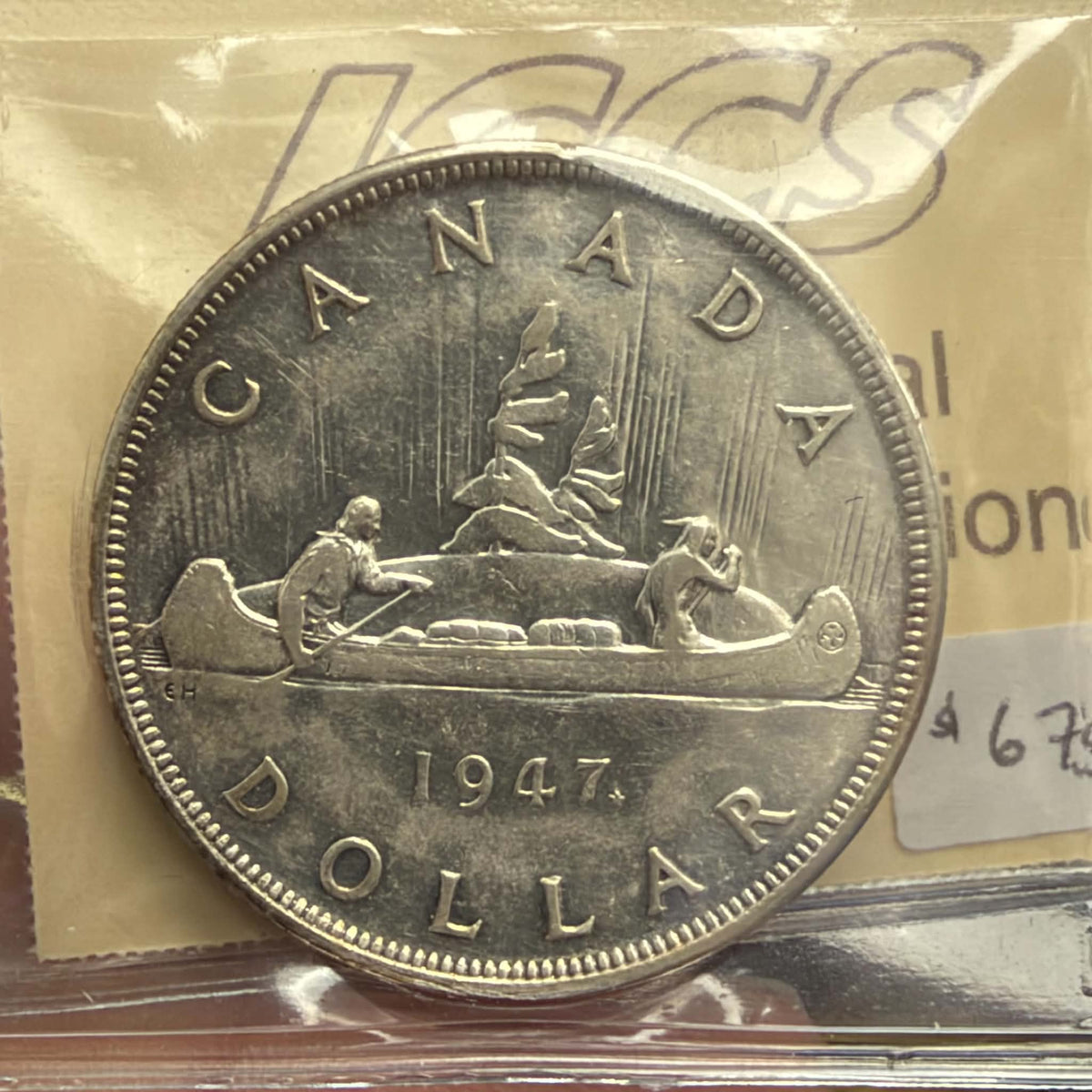 1947 Maple Leaf Canada Silver Dollar – ICCS EF40