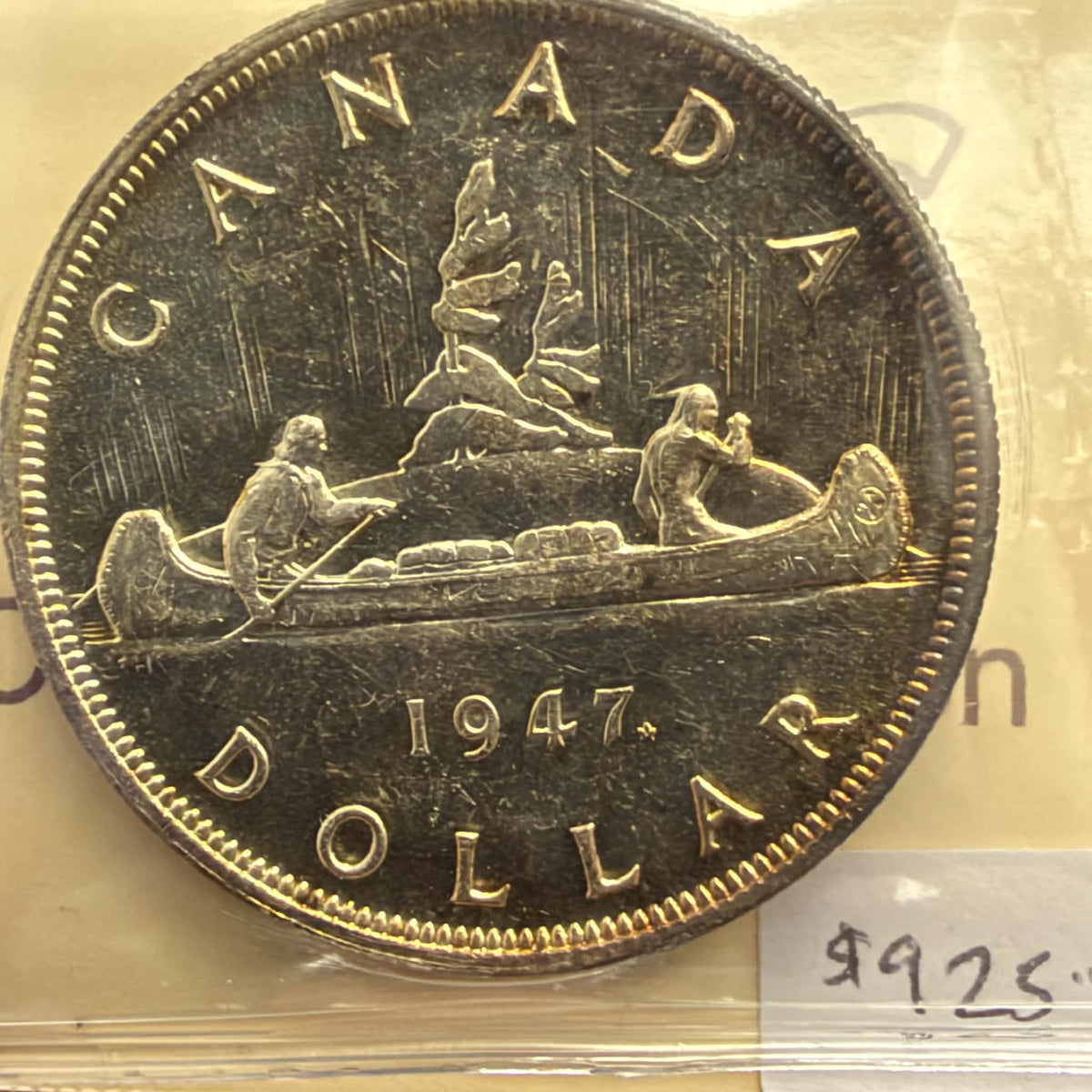 1947 Maple Leaf Canada Silver Dollar – ICCS MS60