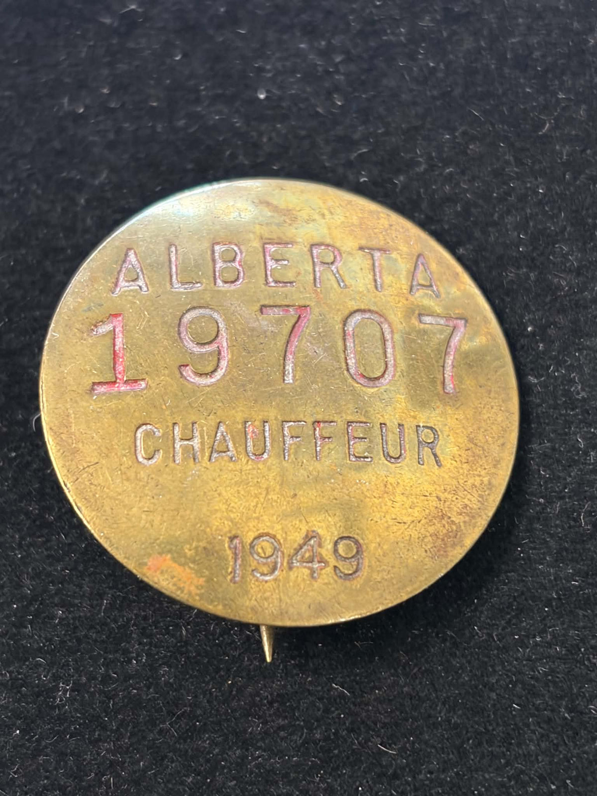 1949 Alberta Chauffeur Badge No. 19707 – 32 mm