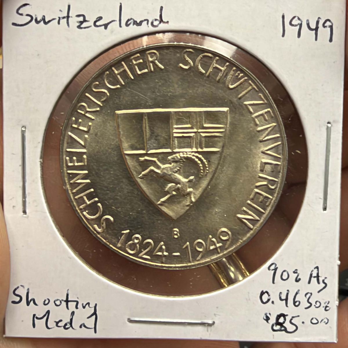 1949 Switzerland Chur Federal Shooting Festival Silver Medal