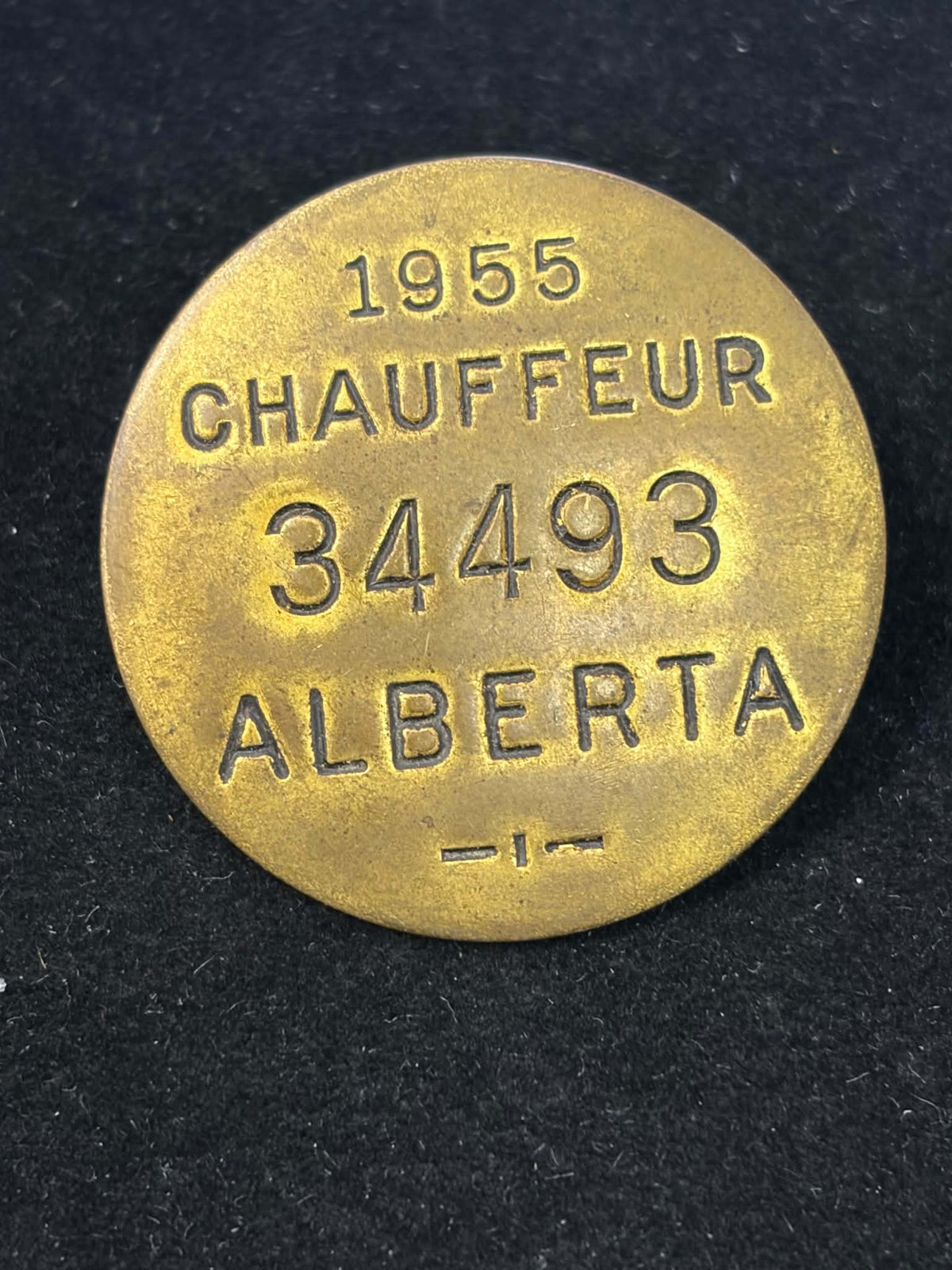 1955 Alberta Chauffeur Badge No. 34493 – 35 mm