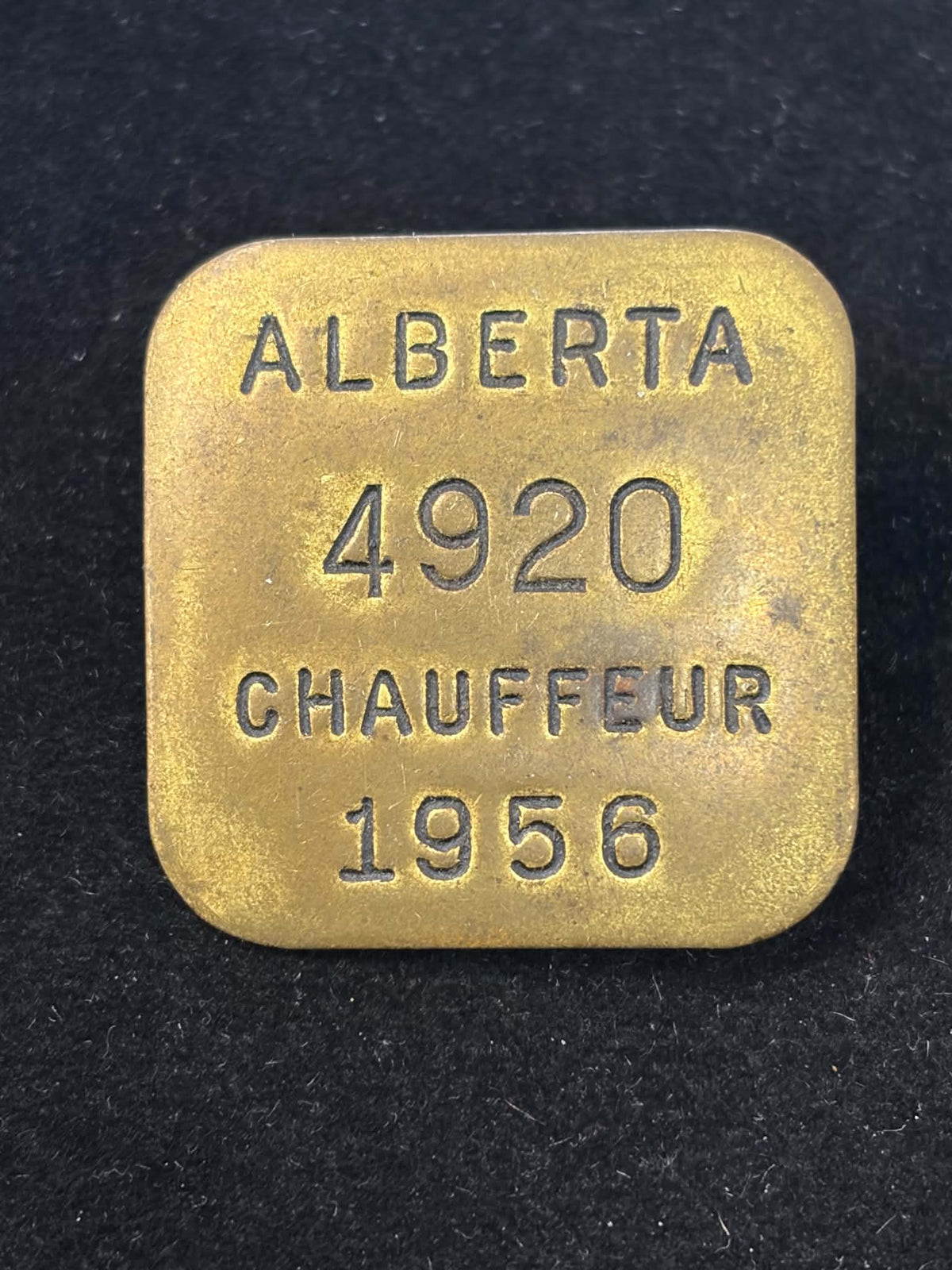 1956 Alberta Chauffeur Badge No. 4920 – 32 × 32 mm