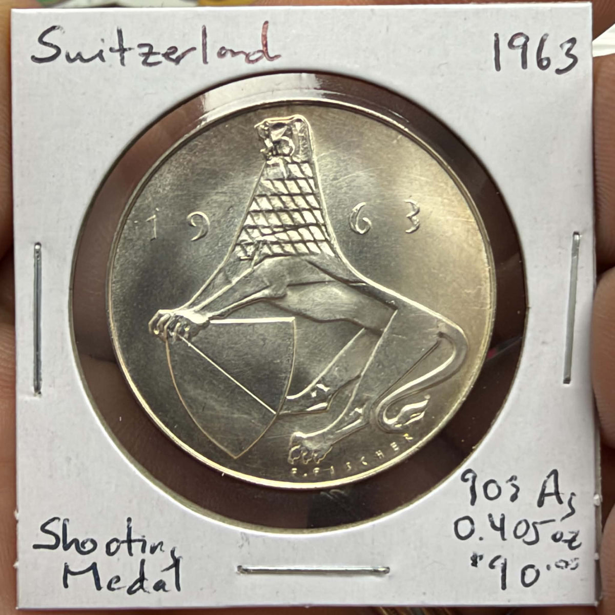 1963 Switzerland Zürich Federal Shooting Festival Silver Medal