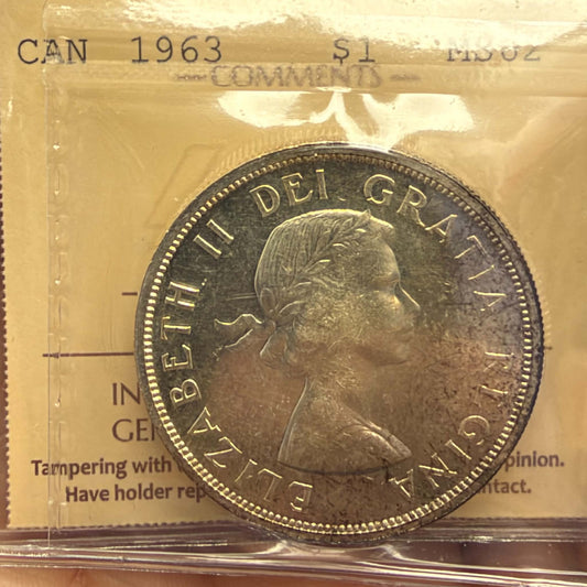 1963 Canada Silver Dollar – ICCS MS62, XNV 986