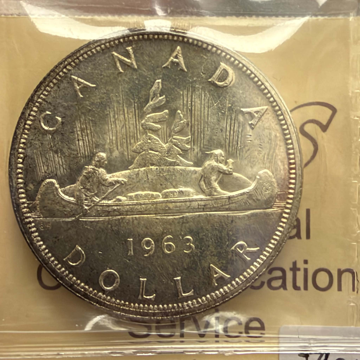 1963 Canada Silver Dollar – ICCS MS62, XNV 986