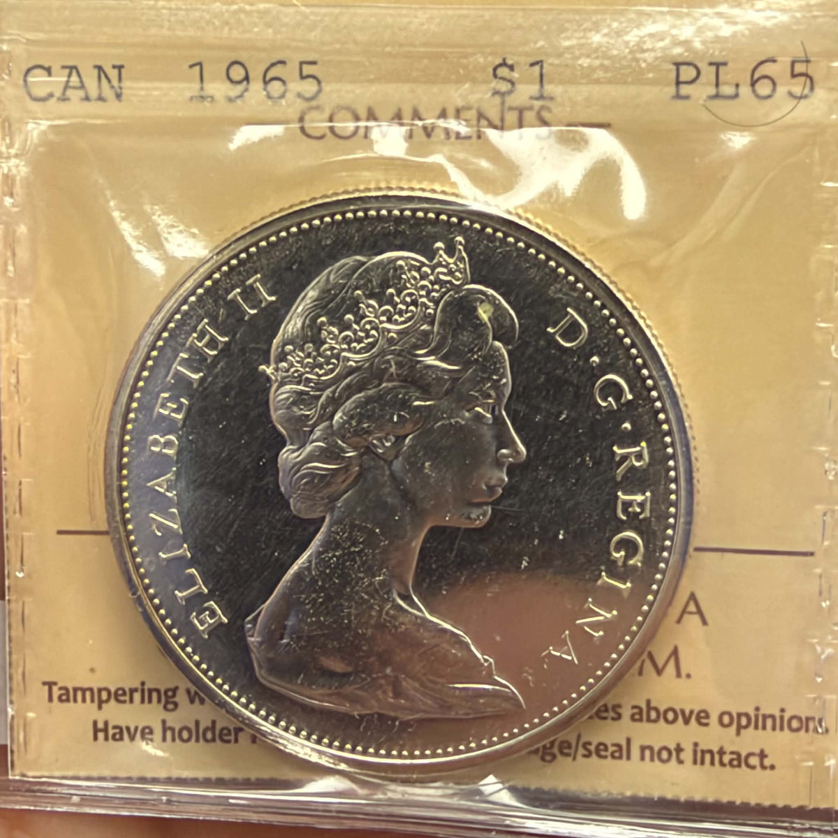 1965 Canada Silver Dollar – ICCS PL65, SB P5