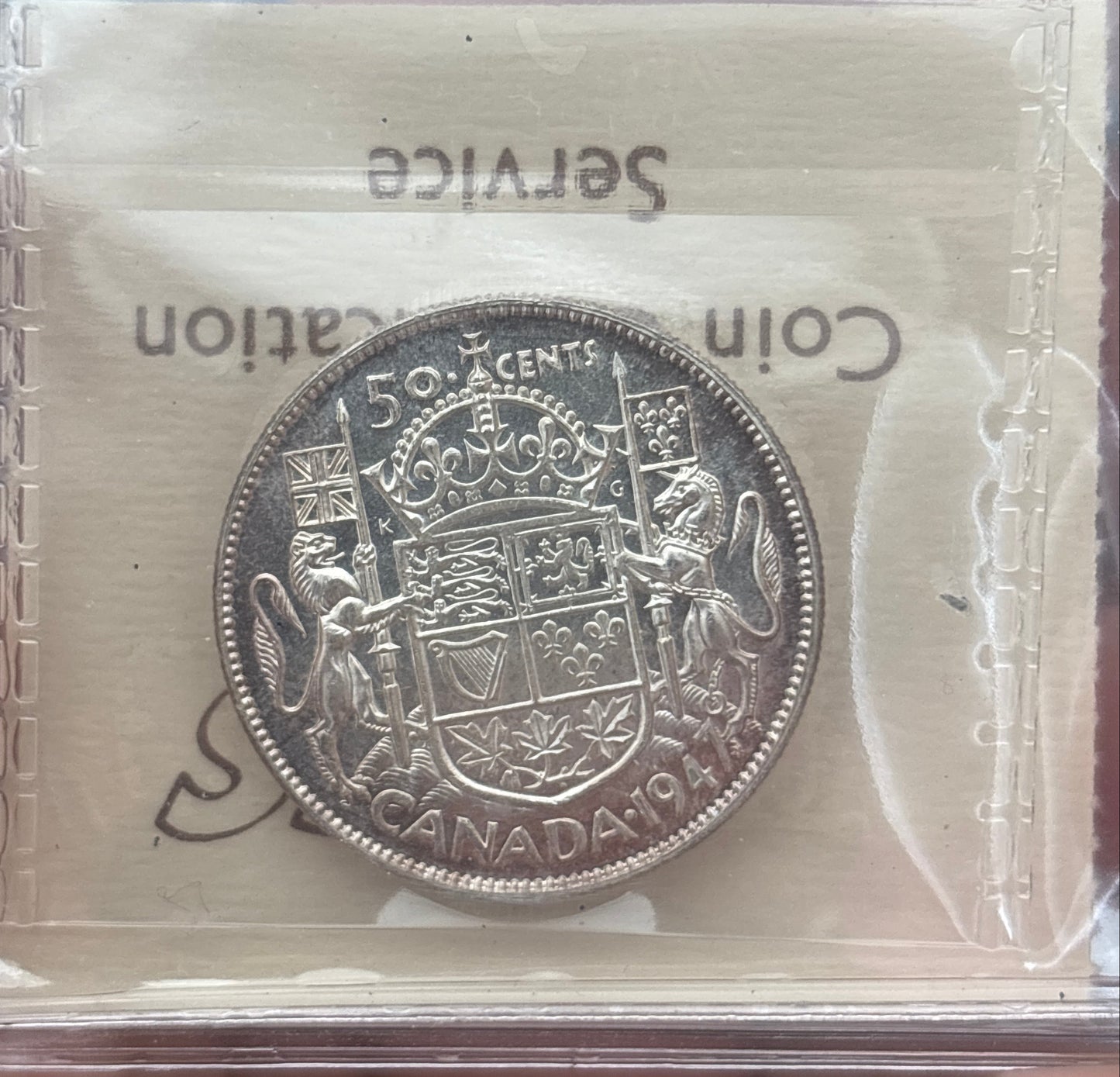 1947 Maple Leaf Canada 50 Cent. ICCS graded MS-64 Pittman Sale
