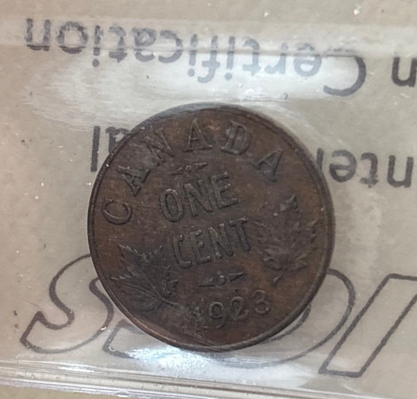 1923 Canada 1 Cent. ICCS graded VF-30