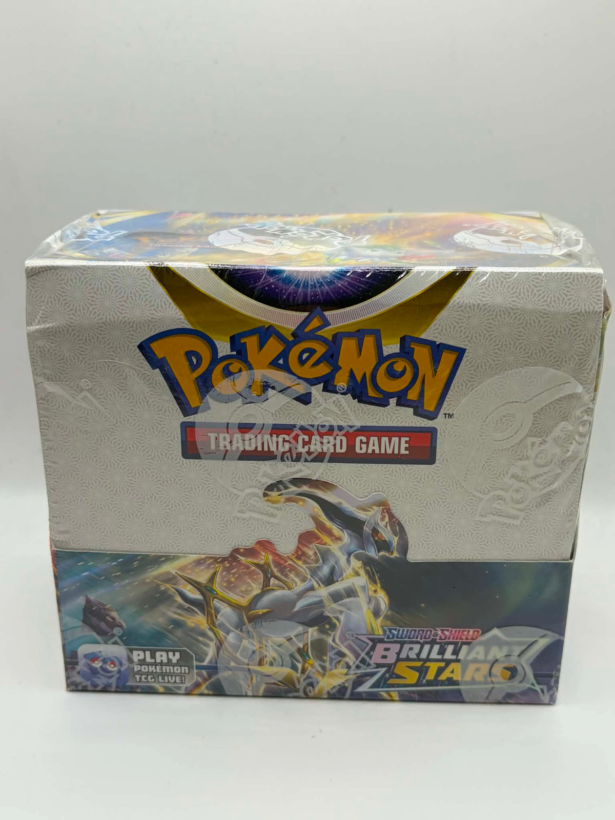 Pokémon TCG Sword & Shield Brilliant Stars Booster Box — Side (Arceus VSTAR art)