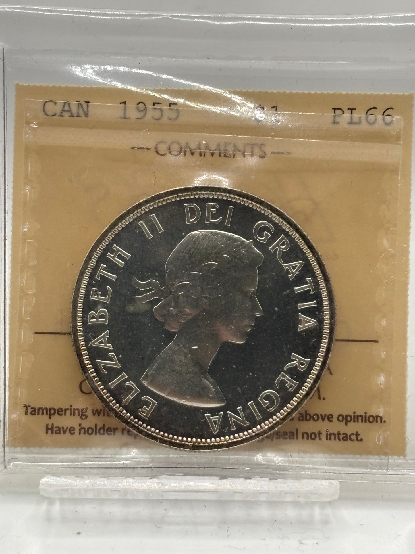 1955 Canada $1. ICCS graded PL-66 Cameo