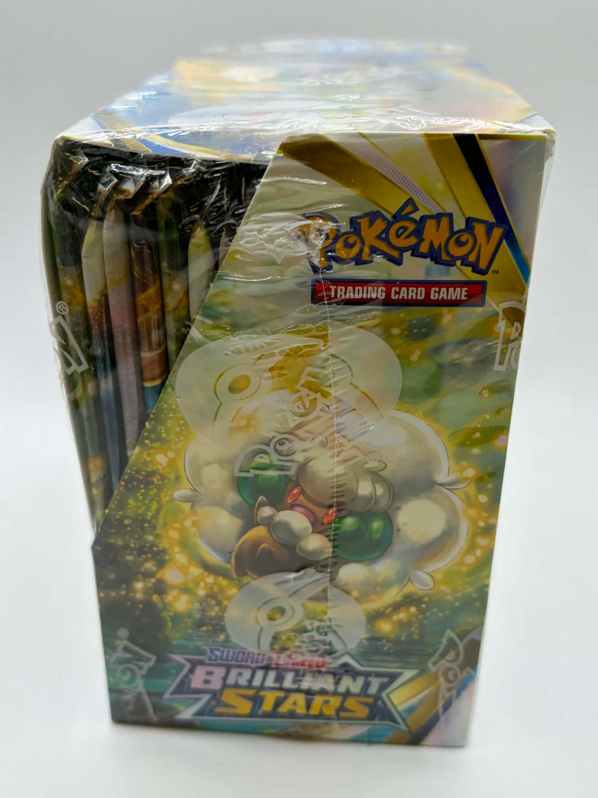 Pokémon TCG Sword & Shield Brilliant Stars Booster Box — Side showing booster packs